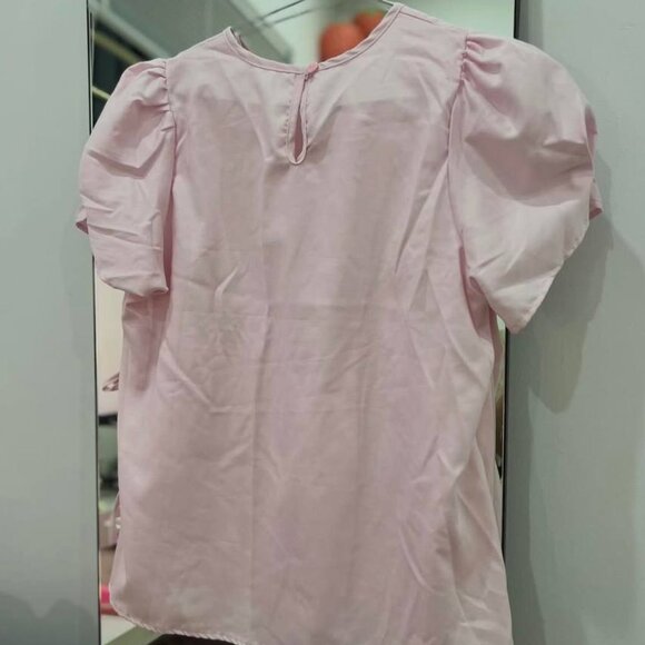 Pink Short Sleeve Blouse - Picture 2 of 3